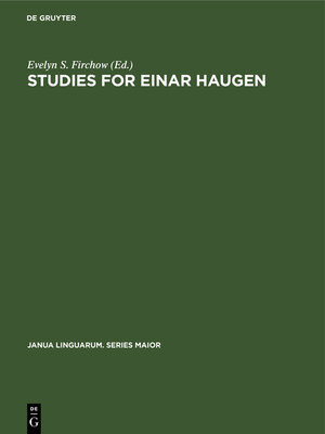 cover image of Studies for Einar Haugen
